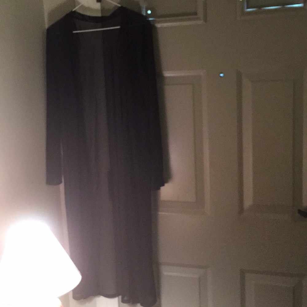 Black Sheer cling Cardigan